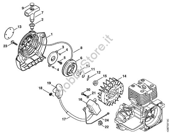 Dispositivo avviamento, impianto di accensione BT 121 BT 121 brand Stihl
